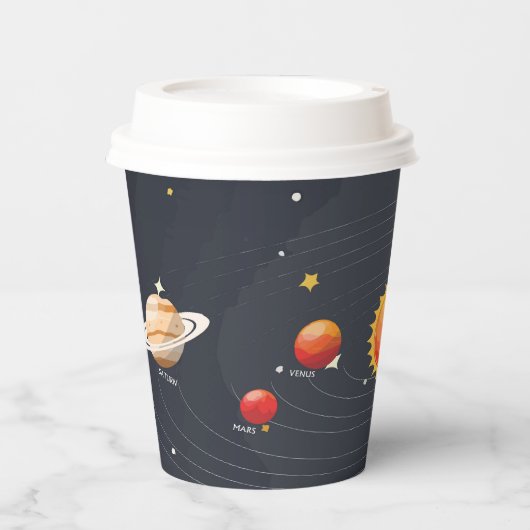 Sonnensystempapierkästen Pappbecher (Vorderseite)