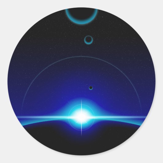 Sonnenszene Runder Aufkleber (Vorderseite)