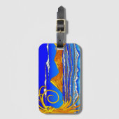 Sonnentag am Strand Aquarellmalerei Gepäckanhänger (Vorderseite Vertikal)