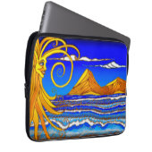 Sonnentag am Strand Aquarellmalerei Laptopschutzhülle (Vorne Rechts)