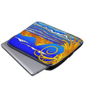 Sonnentag am Strand Aquarellmalerei Laptopschutzhülle (Vorne Knopf)