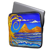 Sonnentag am Strand Aquarellmalerei Laptopschutzhülle (Vorderseite Links)