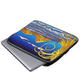 Sonnentag am Strand Aquarellmalerei Laptopschutzhülle (Vorne Knopf)