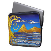 Sonnentag am Strand Aquarellmalerei Laptopschutzhülle (Vorderseite Links)