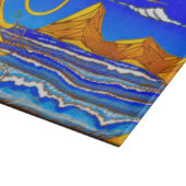 Sonnentag am Strand Aquarellmalerei Schneidebrett (Ecke)