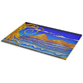 Sonnentag am Strand Aquarellmalerei Schneidebrett (Ecke)