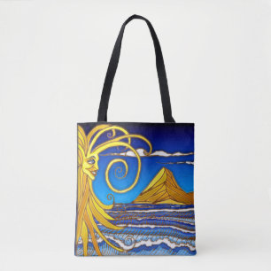 Sonnentag am Strand Aquarellmalerei Tasche