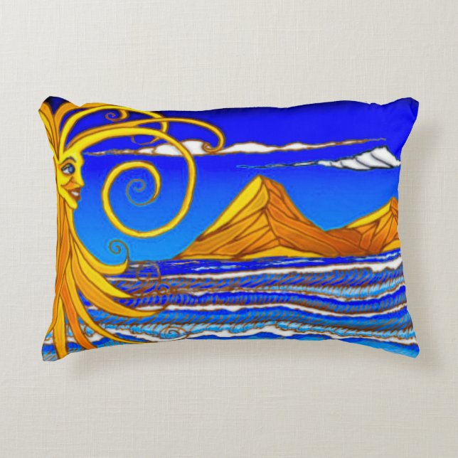 Sonnentag am Strand Dekokissen (Vorderseite)