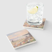 Sonnentag am Strand Steinuntersetzer (Seitenansicht)