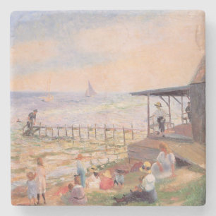 Sonnentag am Strand Steinuntersetzer