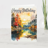 Sonnentag am Teich | Happy Birthday Karte (Vorderseite)