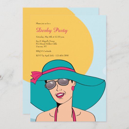 Sonnentag bei den Rennen Einladung (Vorne/Hinten)