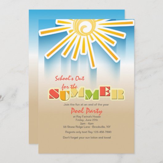 Sonnentag Einladung (Vorne/Hinten)