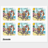 Sonnentag Fischen Adventure Quadratischer Aufkleber (Blatt)