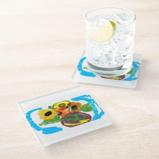 Sonnentag Glasuntersetzer (Schrägansicht)