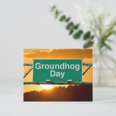 Sonnentag Groundhog Postkarte (Stehend Vorderseite)