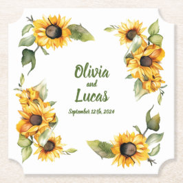Sonnentag Herbsttag: Personalisierter Hochzeitstag Untersetzer