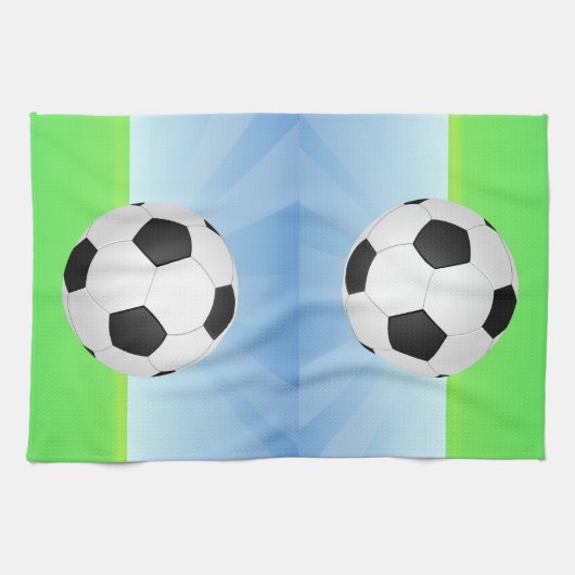 Sonnentag im Fußball Geschirrtuch (Horizontal)