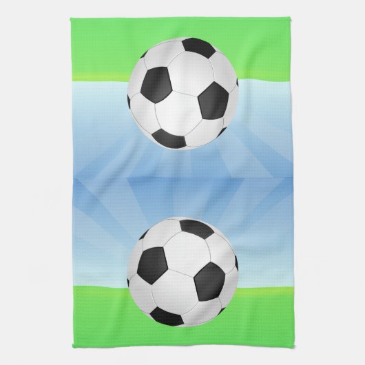 Sonnentag im Fußball Geschirrtuch (Vertikal)