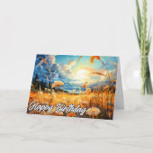 Sonnentag im Prärie | Happy Birthday Karte (Vorderseite)