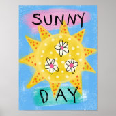 Sonnentag - Niedliches Happy Sun Poster (Vorne)