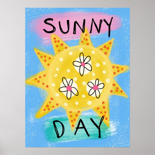 Sonnentag - Niedliches Happy Sun Poster (Vorne)