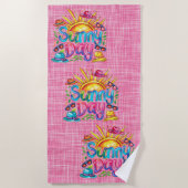 Sonnentag Pink Strandtuch (Vorderseite)