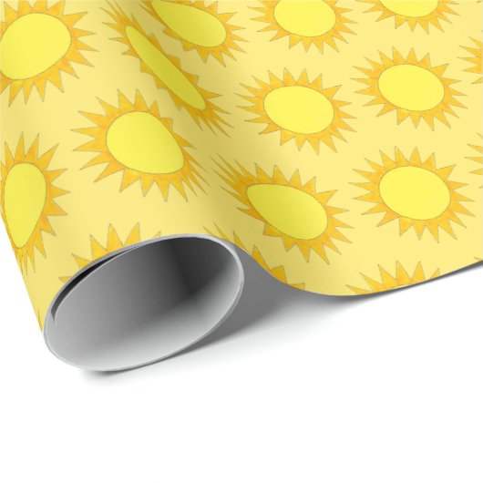 Sonnentag Sommergelbe Sonnensonne Print Geschenkpapier (Rolleneckpunkt)