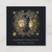 Sonnentag Sonnenstrahlen Gold Schwarz Quadratische Visitenkarte (Vorderseite)