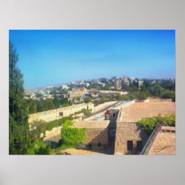 Sonnentag Yemin Moshe View JerIsalem Israel Öl Poster