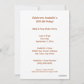 Sonnentags Rotbarn - Kinderdusche oder Party Einladung (Rückseite)