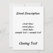 Sonnentempel Einladung (Rückseite)