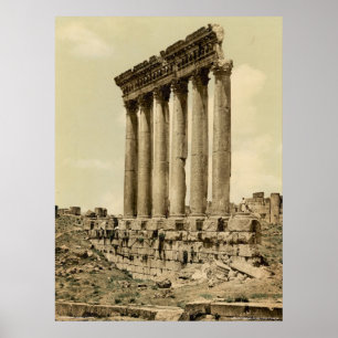 Sonnentempel, seitlicher Blick, Baalbek, Heiliges Poster