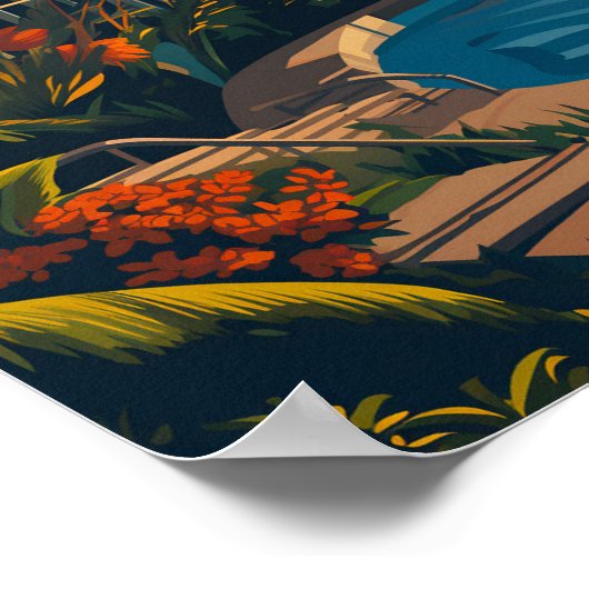 Sonnenterrasse mit Blick auf Miami Beach Poster (Ecke)