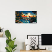 Sonnenterrasse mit Blick auf Miami Beach Poster (Heimbüro)