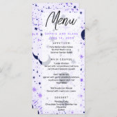 Sonnentouren mit Lila und schwarzen Himmelskörpern Menükarte (Vorne/Hinten)