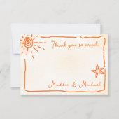 Sonnentropische Hand gezeichnet Danke Karte (Vorderseite)