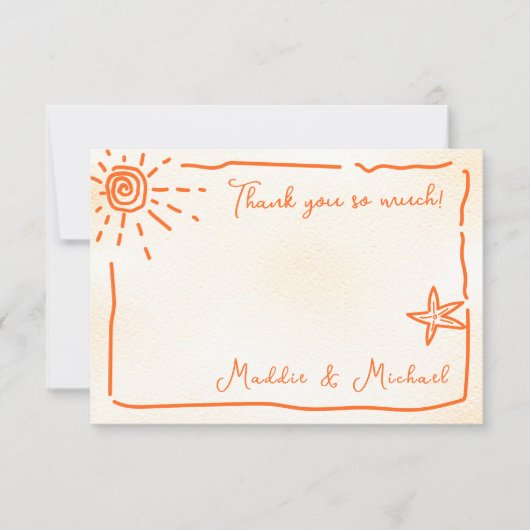 Sonnentropische Hand gezeichnet Danke Karte (Vorderseite)