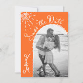 Sonnentropisches Foto Save the Date gezogen Einladung (Vorderseite)