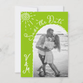 Sonnentropisches Foto Save the Date gezogen Einladung (Vorderseite)