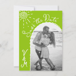 Sonnentropisches Foto Save the Date gezogen Einladung