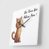 Sonnenuhr für Liebhaber von Katzen Quadratische Wanduhr (Winkel)