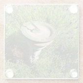 Sonnenuhr in Lavendel Glasuntersetzer (Rückseite)