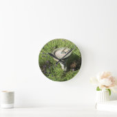 Sonnenuhr in Lavendel Runde Wanduhr (Zuhause)