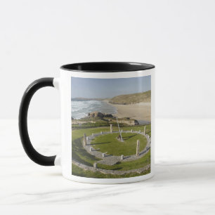 Sonnenuhr und Perran Beach, Perranporth, Cornwall, Tasse