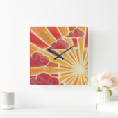 Sonnenuhrquadrat Quadratische Wanduhr (Zuhause)