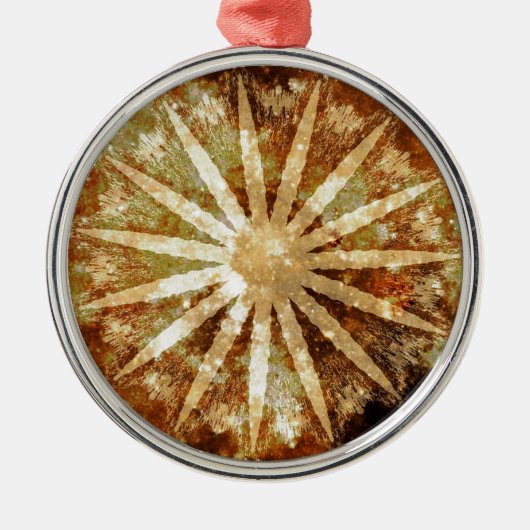 SonnenUniversum Kosmische Wärme Golden Brown Farbe Ornament Aus Metall (Vorne)