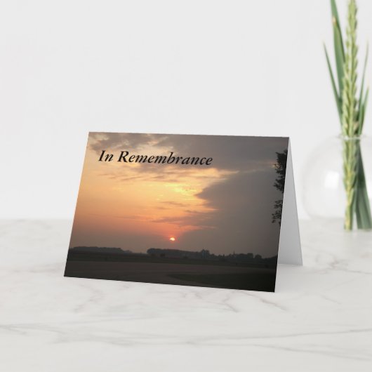 Sonnenuntergang3cardh, in Erinnerung Karte (Vorderseite)