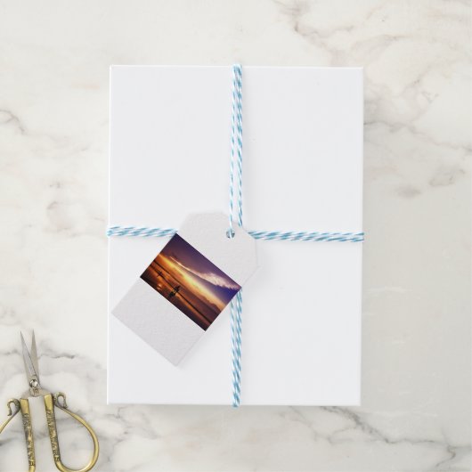 Sonnenuntergang 2 geschenkanhänger (Mit Garn)