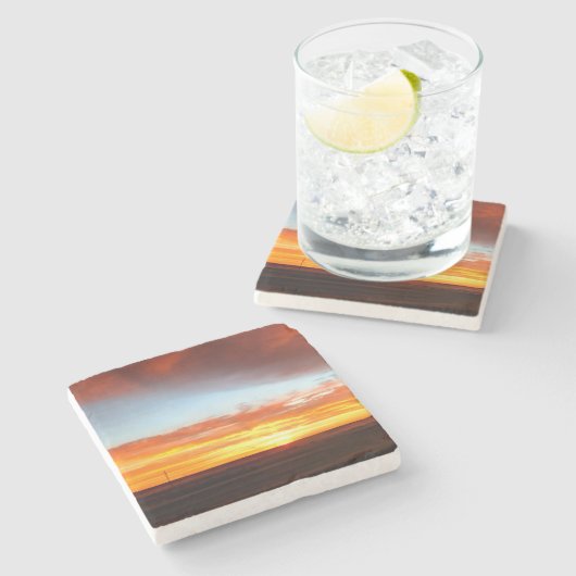 Sonnenuntergang 3 steinuntersetzer (Seitenansicht)